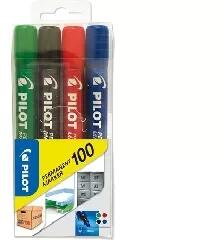 Pilot Pilot: Alkoholos marker, 1 mm, kúpos, PILOT "Permanent Marker 100", 4 szín (SCA-100-S4)