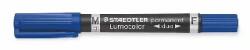STAEDTLER Staedtler: Alkoholos marker, 0, 6/1, 5 mm, kúpos, kétvégű, STAEDTLER "Lumocolor® duo 348", kék (348-3)