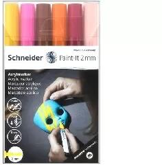 Schneider Schneider: Dekormarker készlet, akril, 2 mm, SCHNEIDER "Paint-It 310", 6 különböző szín (120197)