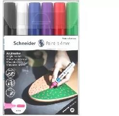 Schneider Schneider: Dekormarker készlet, akril, 4 mm, SCHNEIDER "Paint-It 320", 6 különböző szín (120295)