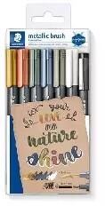STAEDTLER Staedtler: Dekormarker, 1-6 mm, kúpos, ajándék tusfilccel, STAEDTLER "8321", 6 különböző metál szín (8321 TB7)
