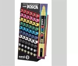 uni Uni: Dekormarker display, 60 db, 1, 8-2, 5 mm, UNI "Posca PC-5M", 10 különböző szín (123927000)
