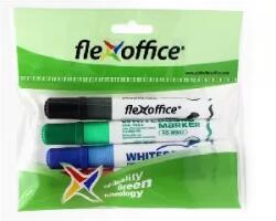 FlexOffice Flexoffice: Táblamarker, 2, 5 mm, kúpos, szett, FLEXOFFICE "WB02", 4 szín (FO-WB02SET)