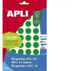 APLI Apli: Etikett, 16 mm kör, kézzel írható, színes, APLI, zöld, 432 etikett/csomag (02741)