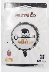  Hélium Fólia lufi ballagás, Fekete-fehér Congrats 45 cm (10170)