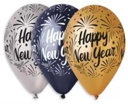 Happy New Year lufi 3 szín 10db /cs, 33cm (08515)