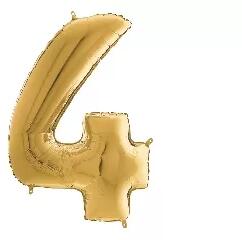 Héliumos fólia lufi, 4-es szám, 65 cm, arany (02970) - kreativkid
