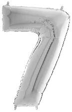  Héliumos fólia lufi, 7-es szám, 65 cm, ezüst (03024) - kreativkid