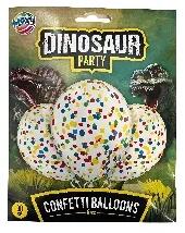  Dínós konfettis lufi, 30 cm, 6 db (12869) - kreativkid