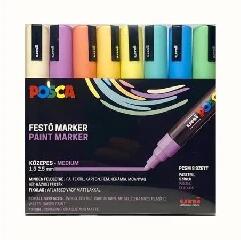 uni Uni: Dekormarker készlet, 1, 8-2, 5 mm, UNI "Posca PC-5M", 8 különböző pasztell szín (2UPC5MPASZTELL)