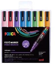 uni Uni: Dekormarker készlet, 0, 9-1, 3 mm, UNI "Posca PC-3ML", 8 különböző csillogó szín (2UPC3MLCSKL)