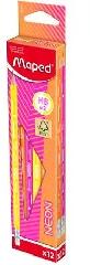 Maped Maped: Grafitceruza radírral, HB, háromszögletű, MAPED "Black`Peps Neon", vegyes színek (853717FC)