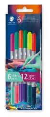 STAEDTLER Staedtler: Rostirón készlet, 1/3 mm, kétvégű, kimosható, STAEDTLER® "3280", Multiverzum 1, 6 különböző szín (3280C6E2-1)