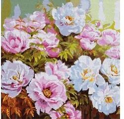 Ideyka Ideyka: Ideyka: Festés számok szerint, Pünkösdi rózsák - 50 x 50 cm (KHO3193)