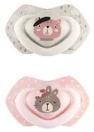 Canpol Central Europe, S. r. o Canpol Central Europe, S. r. o. : Canpol babies Szilikon szimmetrikus cumi, Light touch, 18hó+, 2db, BONJOUR PARIS - rózsaszín (22/649_PIN)
