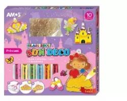 Amos Amos: Üvegmatrica festék + 12 db suncatchers hercegnős (SD10P10-P)