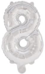  Ezüst Silver 8-as szám fólia lufi 95 cm (PNN92474) - nasivegyi