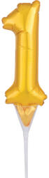  Arany Gold 1-es szám fólia lufi tortára 15 cm (DPA3703301) - nasivegyi