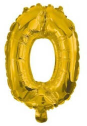  Arany Gold mini 0-ás szám fólia lufi 33 cm (PNN89651) - nasivegyi
