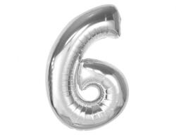  Ezüst 6-os Silver szám fólia lufi 92 cm (MLG189605) - nasivegyi