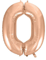  Rose Gold 0-ás szám fólia lufi 92 cm (MLG106220) - nasivegyi