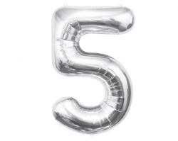  Ezüst Silver 5-ös szám fólia lufi 85 cm (MLG109498) - nasivegyi