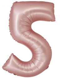  Rózsaszín 5-ös Light Pink Mat szám fólia lufi 76 cm (MLG159110) - nasivegyi