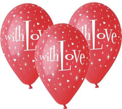 Szerelem With Love léggömb, lufi 5 db-os 12 inch (30 cm) (MLG302219) - nasivegyi