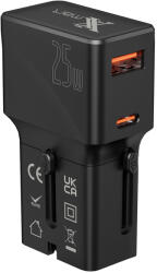 Xmart Бързо Зарядно устройство с преходници за различни стандарти Xmart G525, 25W PD, Черно, 26356 (26356)
