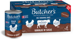 Butcher's 12x400g Butcher's Original's gabonamentes nedves kutyaeledel szószos mix 3 változattal