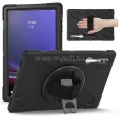 Gigapack Samsung Tab S9 Ultra WIFI GIGAPACK Defender műanyag tok ütésállóság, 360° + kézpánt, FEKETE (GP-152772) (GP-152772)