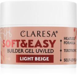 Claresa Soft&Easy Builder Gel alaplakk körmökre árnyalat Light Beige 12 g