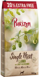 Purizon 14, 4kg Purizon Single Meat Adult bárány, borsó & komlóvirágszáraz kutyatáp 12+2, 4 kg ingyen akcióban