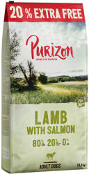 Purizon 14, 4kg Purizon Adult Bárány & lazac gabonamentes száraz kutyatáp 12+2, 4 kg ingyen akcióban
