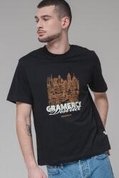 JACK & JONES Jack & Jones, Kerek nyakú mintás póló, Fekete, M (12272981-BLACK-M)