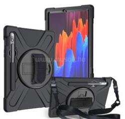 Gigapack Samsung Tab S9 LTE / Tab S9 WIFI GIGAPACK Defender műanyag telefonvédő ütésállóság, 360° + kézpánt, FEKETE (GP-100200) (GP-100200)