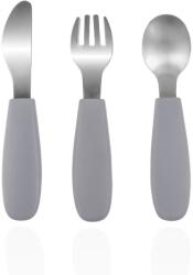 Zopa Silicone Children's Cutlery étkészlet gyermekeknek 6 m+ Dove Grey 3 db