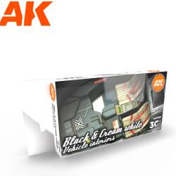 AK Interactive Black And Cream White Vehicle Interior akrilfesték készlet 6x 17ml (AK11683)