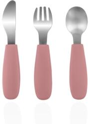 Zopa Silicone Children's Cutlery étkészlet gyermekeknek 6 m+ Old Pink 3 db