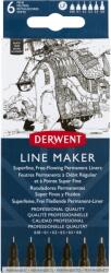 Derwent Tűfilc szett, 0, 05/0, 1/0, 2/ 0, 3/0, 5/0, 8 mm, DERWENT "Line Marker", Fekete (DW2305559)