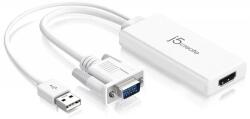j5create VGA/D-Sub + USB HDMI Átalakító Fehér 10cm JDA214 (JDA214)