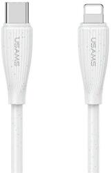 USAMS green series adatkábel, type-c - lightning, 30w, gyorstöltő, 100cm, fehér (SJ717USB02)