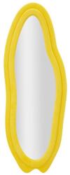 Mauro Ferretti fali tükör, fa keretes, sárga bársony, 60x4x160 cm (066137000G)