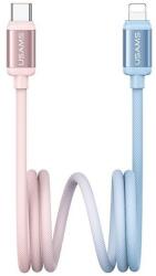 USAMS bicolor adatkábel, type-c - lightning, 30w, pd gyorstöltő, 120cm, kék/rózsaszín (SJ757USB03)