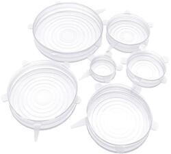 Original Deals 6 darabos szilikon fedő készlet, edényekhez és élelmiszertároló edényekhez, 6 univerzális méret (22AGL0955)