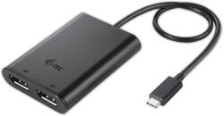 i-tec USB 3.0 Type C DisplayPort 1.2/1.2a Átalakító Fekete 30cm C31DUAL4K60DP (C31DUAL4K60DP)