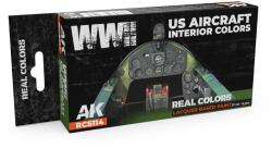 AK Interactive WWII US Aircraft Interior Colors lakk alapú festék készlet 6x 17ml (RCS114)