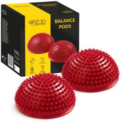4Fizjo Emisferele érzékelő lábpárnák, egyensúlygyakorlatok, 4FIZJO, PVC, 16 cm, Piros (P-5907739310477)