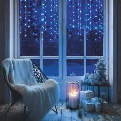 Somogyi Elektronic KAF50DLEDWH DOT LED-es fényfüggöny, 50db hidegfehér DOT LED, 81cm, állófényű, adapteres tápellátás, beltéri kivitel (KAF50DLEDWH)