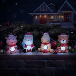  Szolár karácsonyi dekoráció - hidegfehér - 4 féle - 6 x 5 x 10 cm (59762) - tipparuhaz